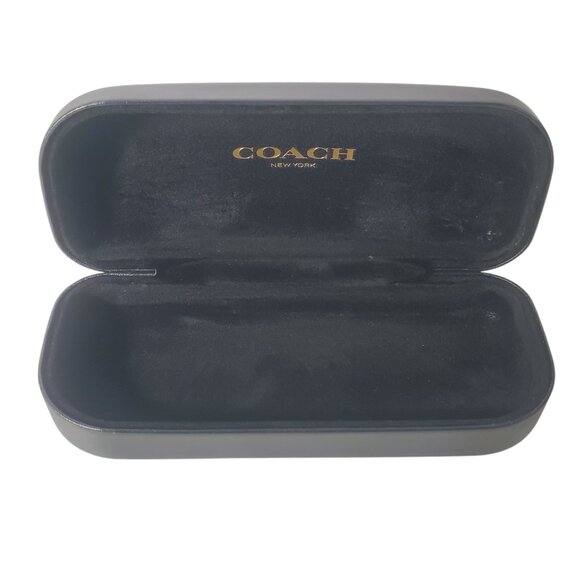 🔮SOLD🔮 Coach New York Black Hard Shell Eyeglass Case With Cleaning Cloth - Picture 2 of 8
